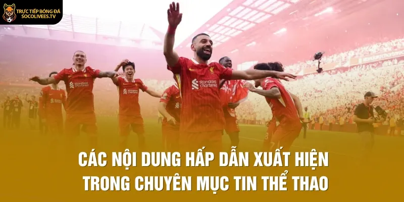 Các nội dung hấp dẫn xuất hiện trong chuyên mục tin thể thao